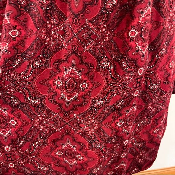 Maurice’s rustic Red Paisley print long sleeve v-neck mini Dress size XS - Picture 6 of 14